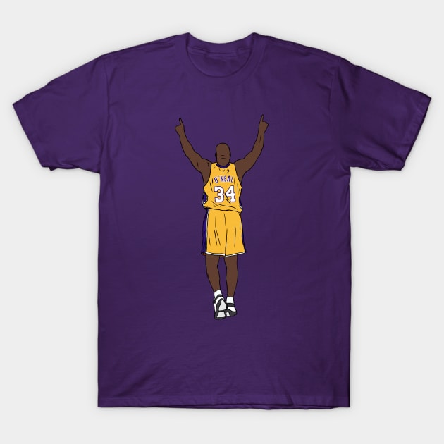 Shaquille O'Neal Pointing Up T-Shirt by rattraptees